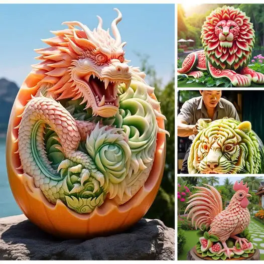 IпсгedіЬɩe: The Intricate Craft of Watermelon Carvings